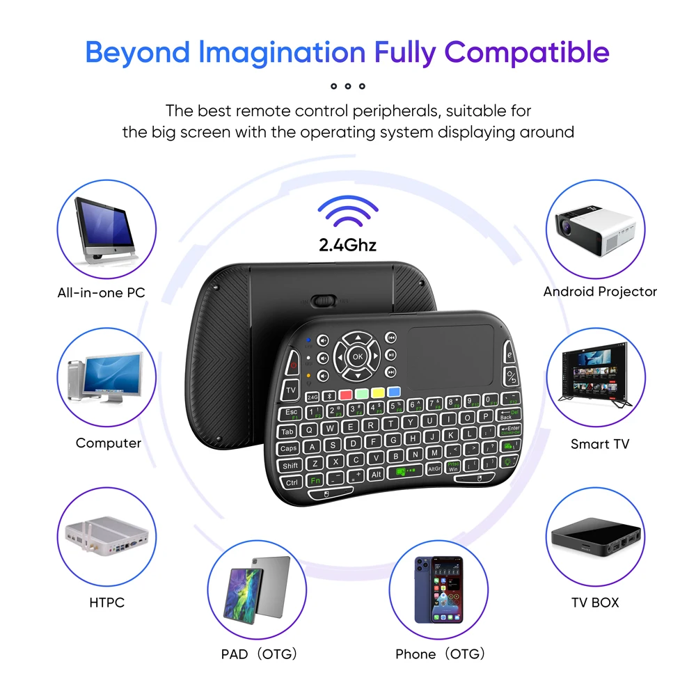 Smart Home Keyboard - Mini Keyboard Gyroscope Dual Mode 2.4G