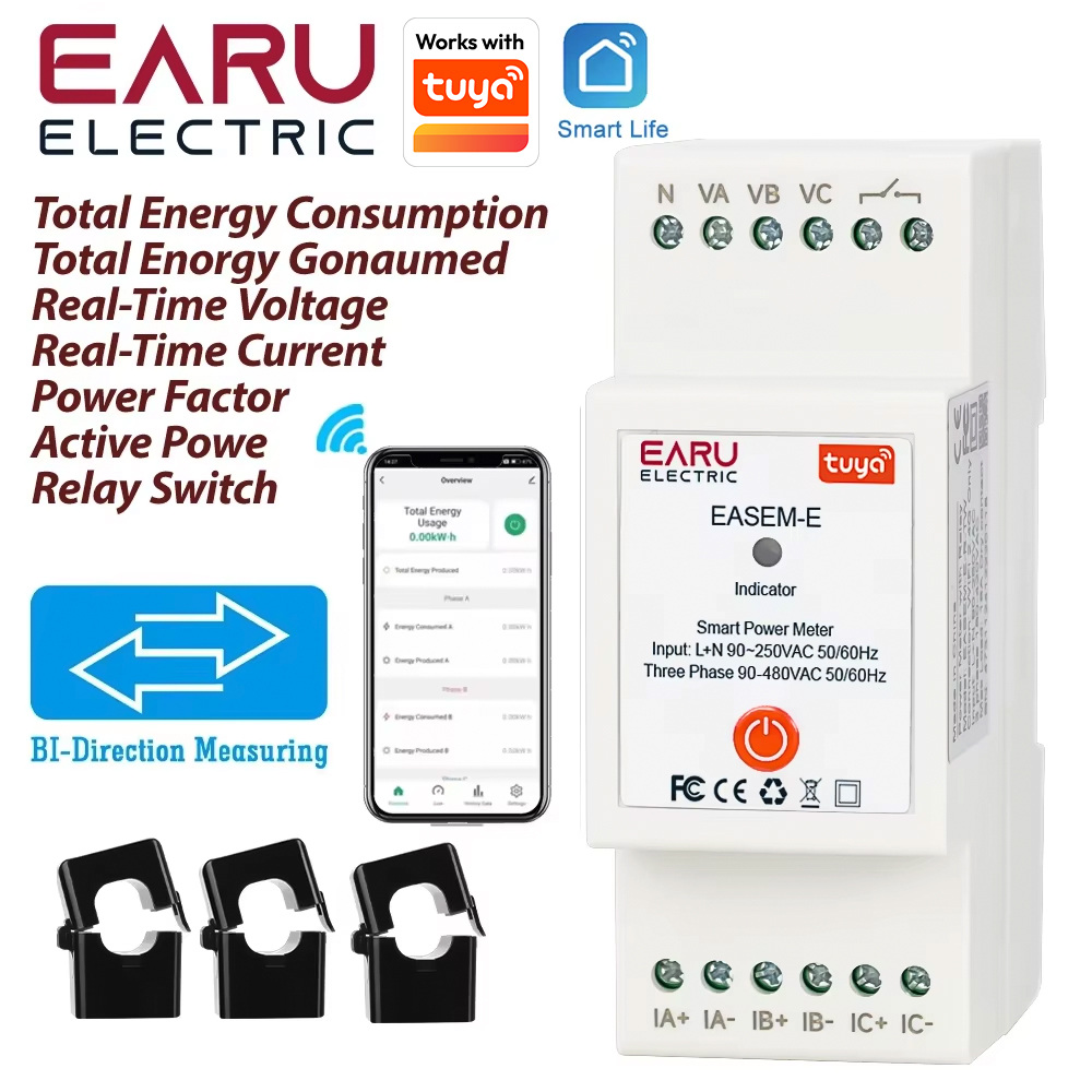 Smart Home Energy Monitor - TUYA WiFi Smart Three Phase AC90-480V