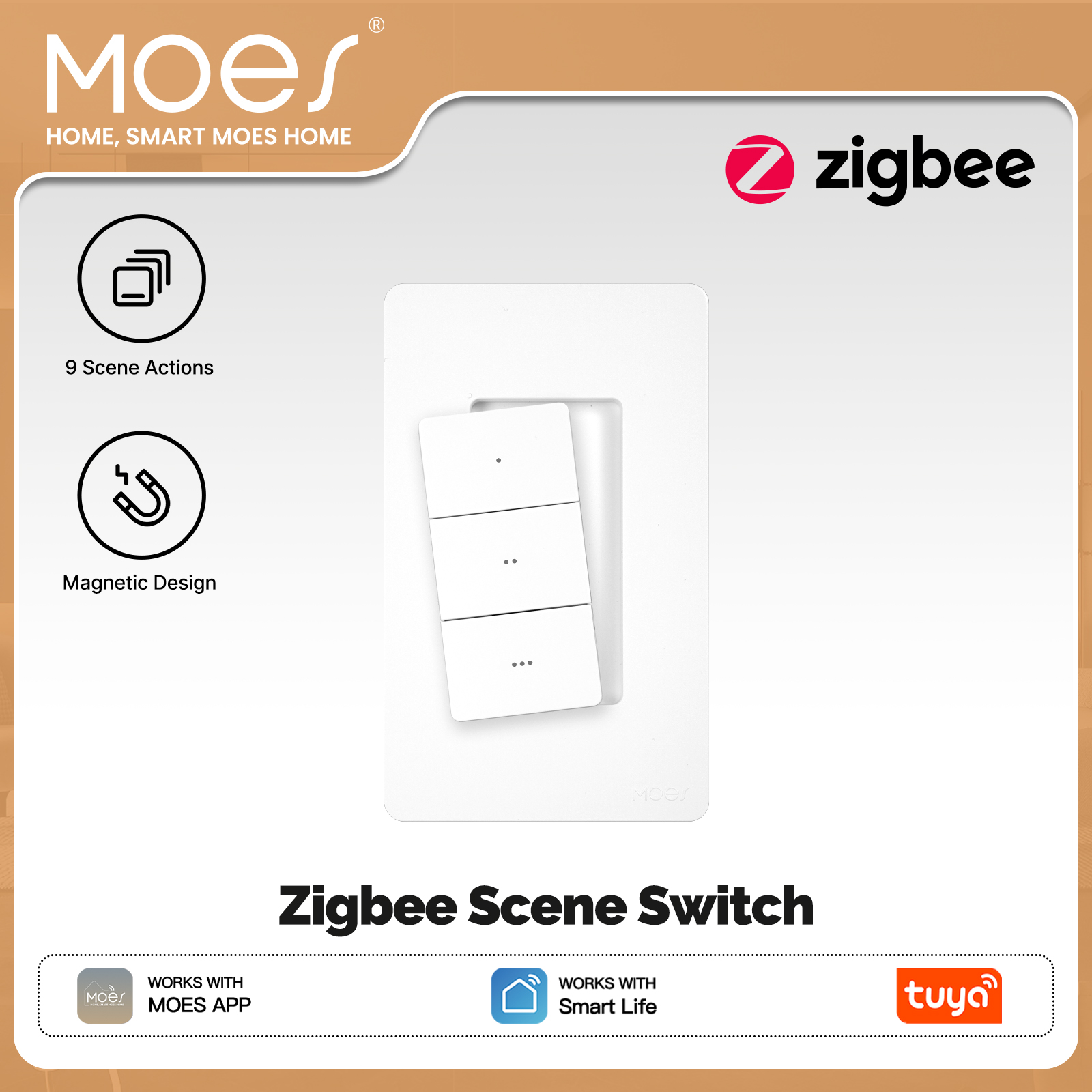Smart Home Z Wave - MOES Tuya Zigbee Smart Wireless Scene