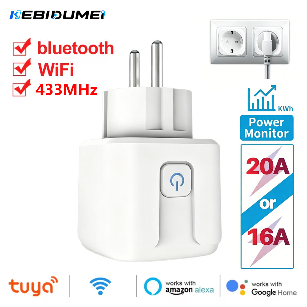 Smart Home Energy Monitor - KEBIDUMEI Tuya WiFi Smart Socket 433MHz