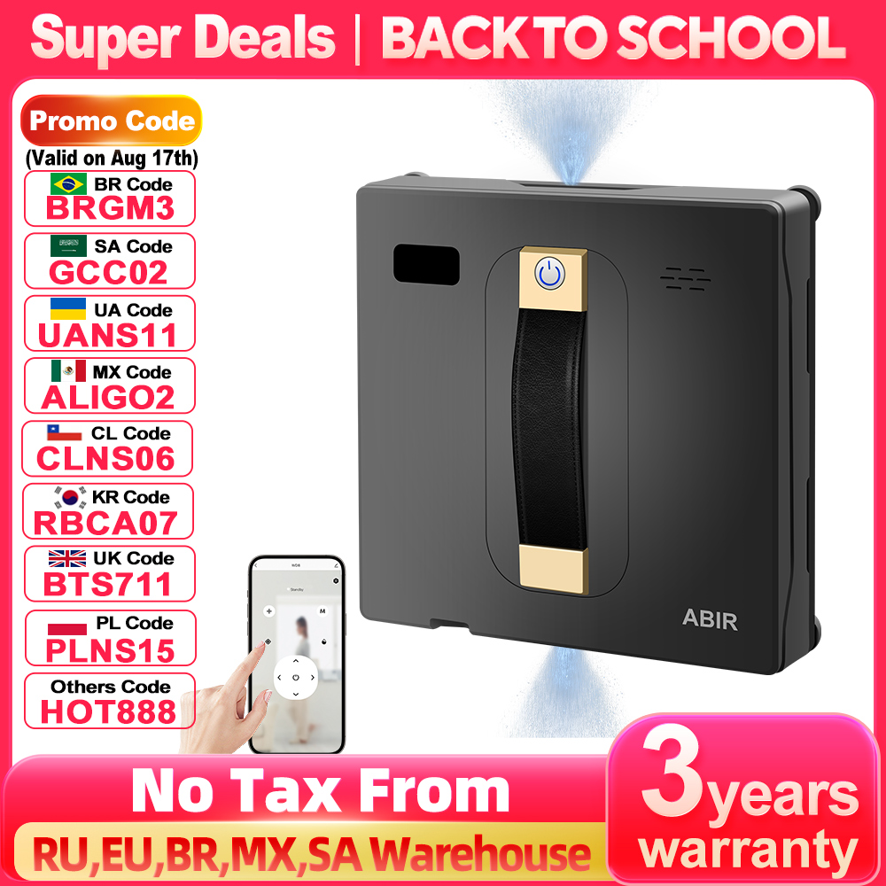Smart Home Hvac - Robot Window Cleaner ABIR WD8,Dual Water