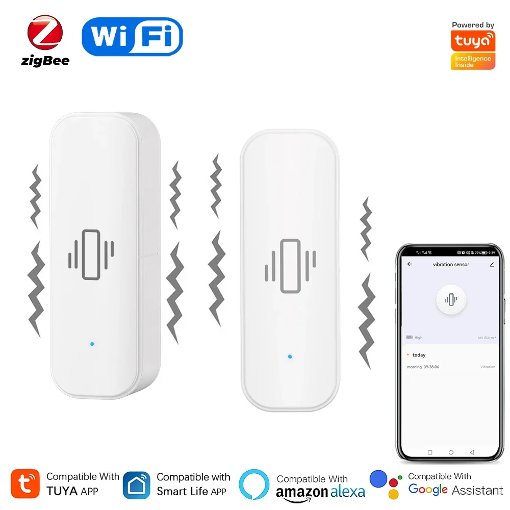 Smart Home Notifications - Tuya WiFi/Zigbee Smart Vibration Sensor Home