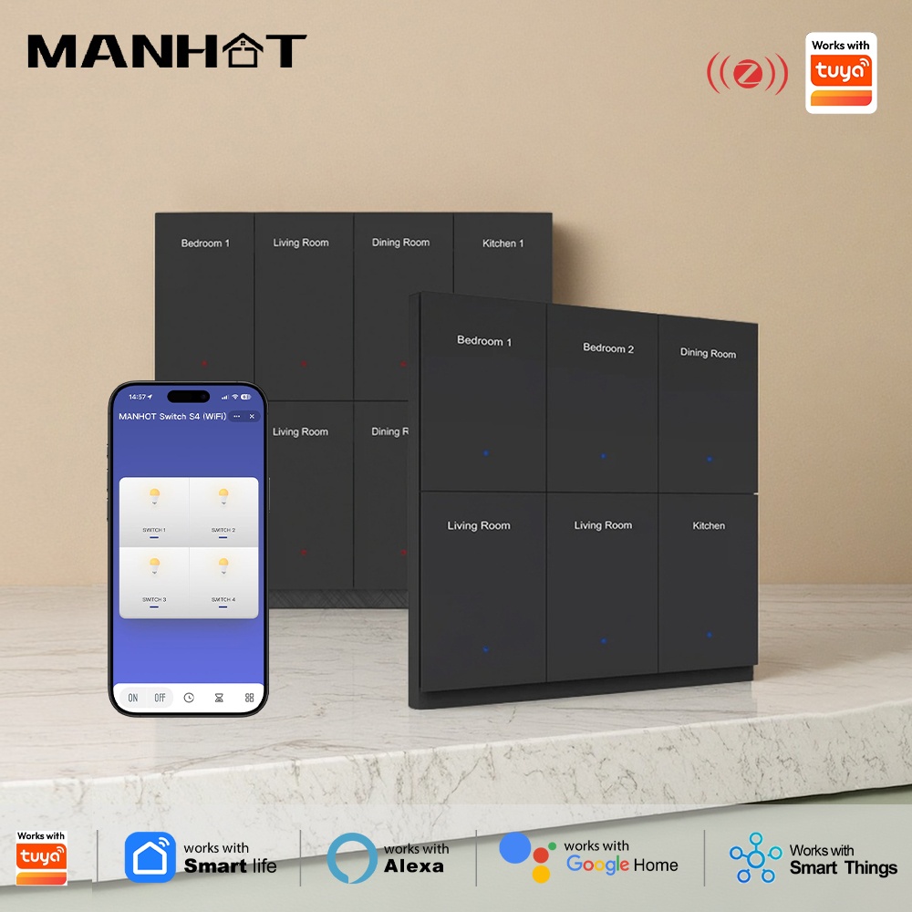 Manhot DIY Name Switch Zigbee  - Smart Home Display ulasan dan harga