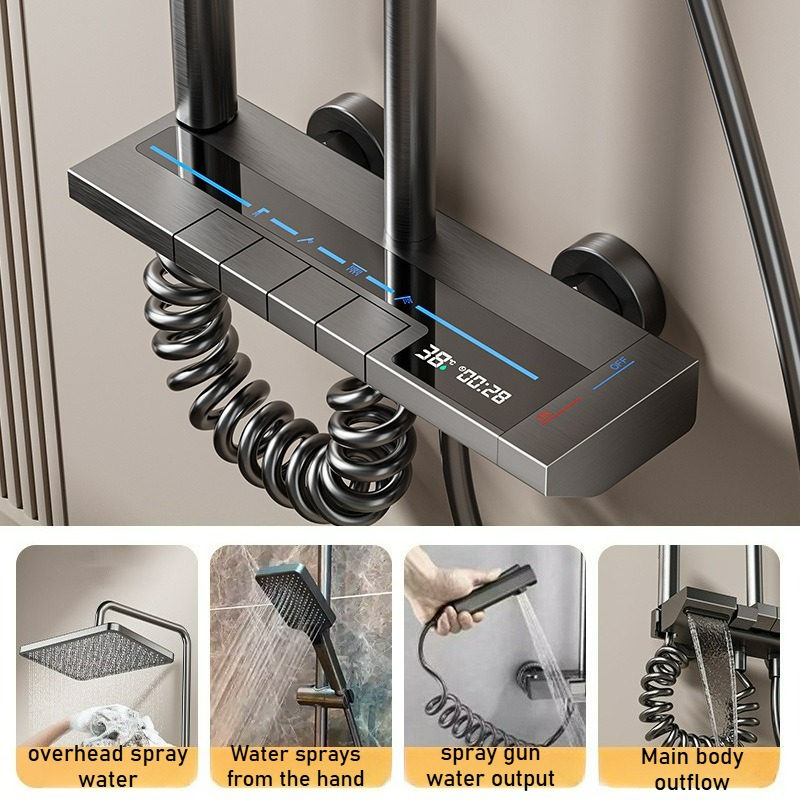 LED Digital Display Shower Set - Smart Home Kits ulasan dan harga