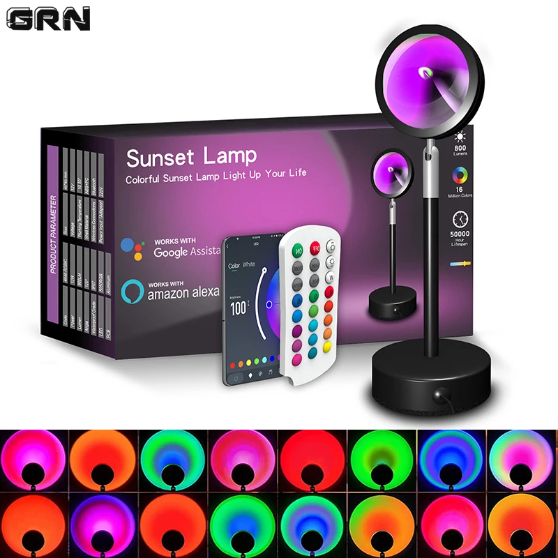 Smart LED Sunset Lamp Colorful - Smart Home Integration ulasan dan harga