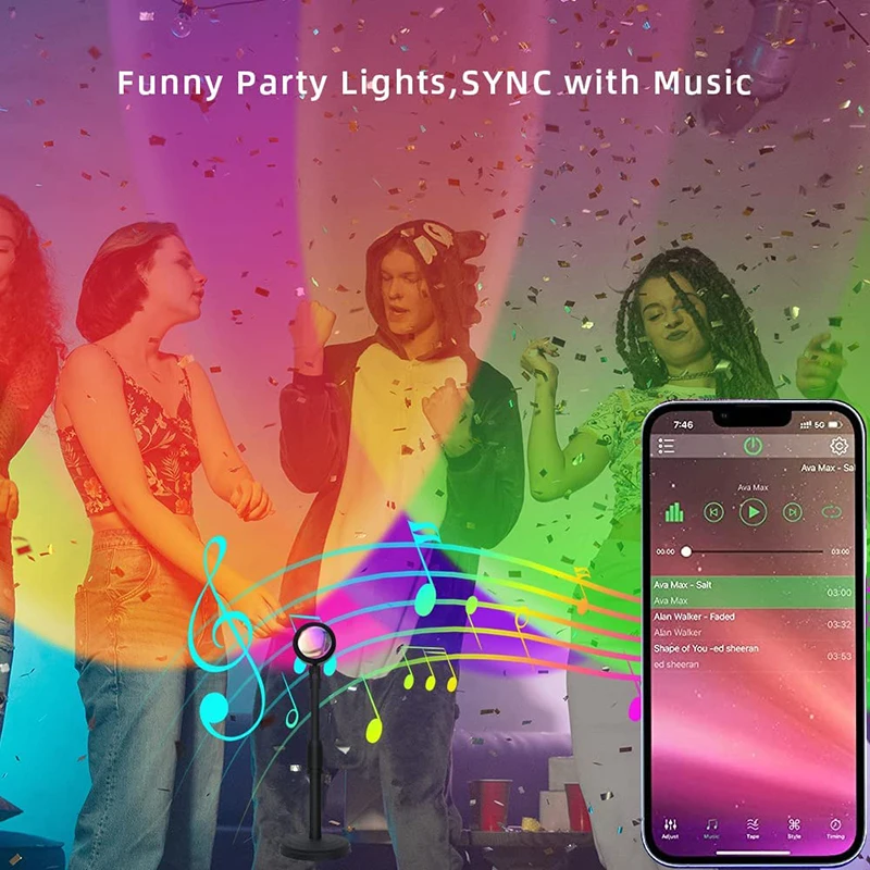 Smart LED Sunset Lamp Colorful - Smart Home Integration ulasan dan harga