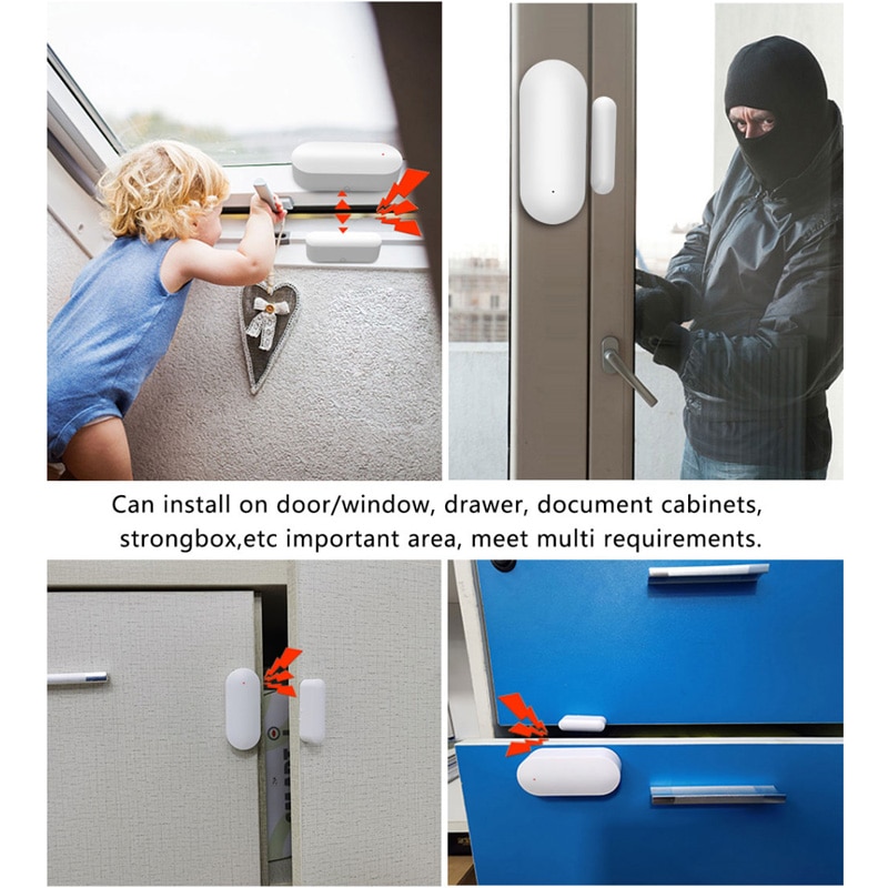Tuya Smart WiFi Door Sensor Sm - Smart Home Notifications ulasan dan harga