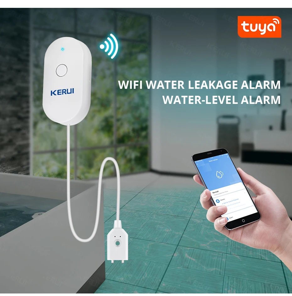 KERUI WiFi Water Sensor Smart  - Smart Home Notifications ulasan dan harga