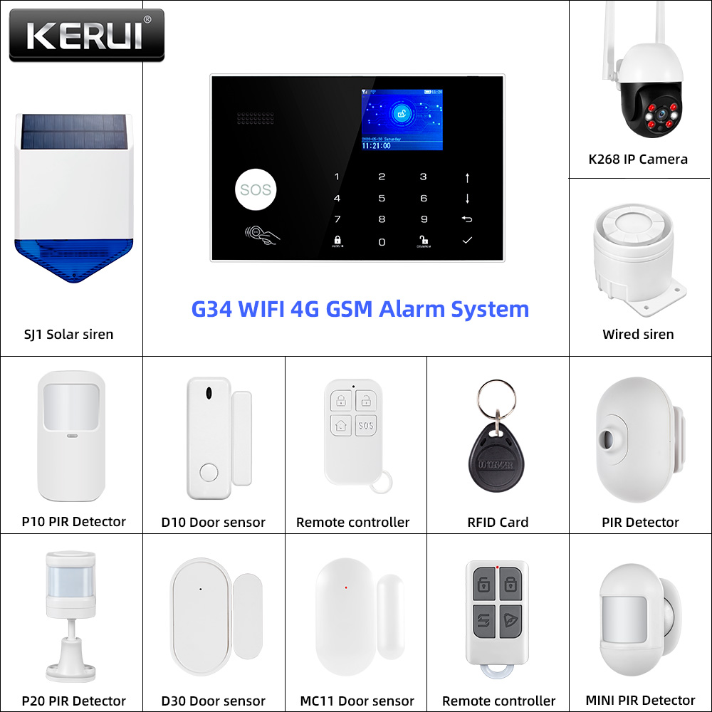 KERUI G34 4G WIFI Alarm System - Smart Home Keyboard ulasan dan harga