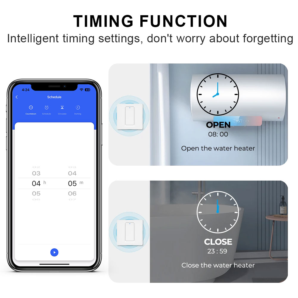 Smart Water Heater Switch/WiFi - Smart Home Integration ulasan dan harga