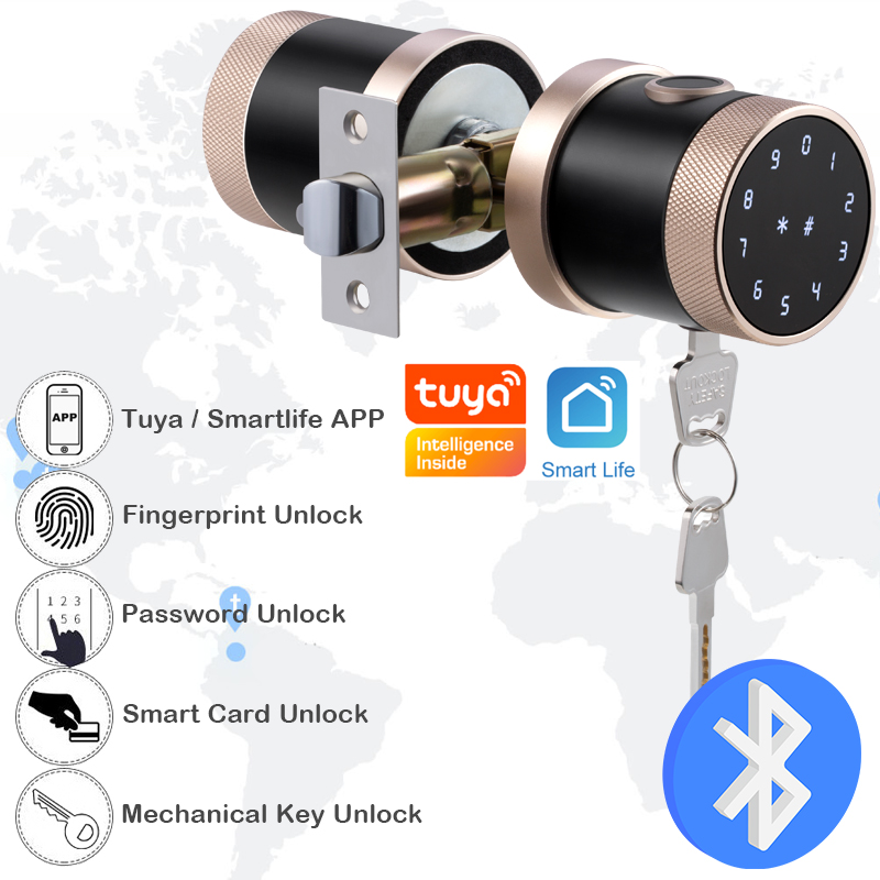 Fingerprint Door Lock Tuya Blu - Smart Home Keyboard ulasan dan harga
