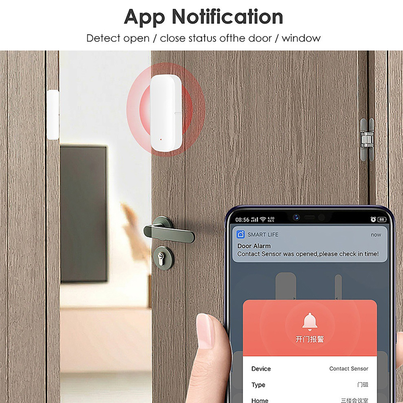Tuya Smart WiFi Door Sensor Sm - Smart Home Notifications ulasan dan harga