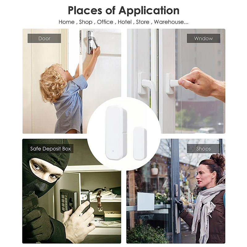 Tuya Smart WiFi Door Sensor Sm - Smart Home Notifications ulasan dan harga