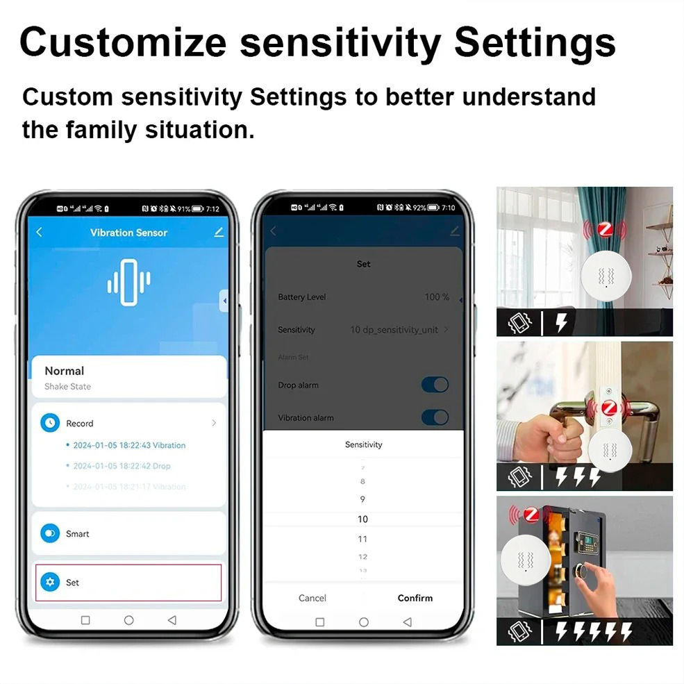 Tuya Zigbee Smart Vibration Se - Smart Home Notifications ulasan dan harga