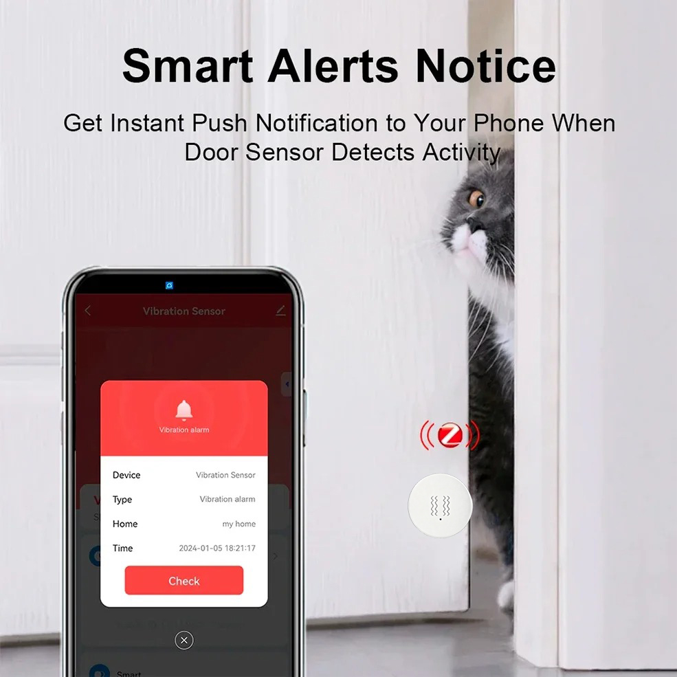 Tuya Zigbee Smart Vibration Se - Smart Home Notifications ulasan dan harga