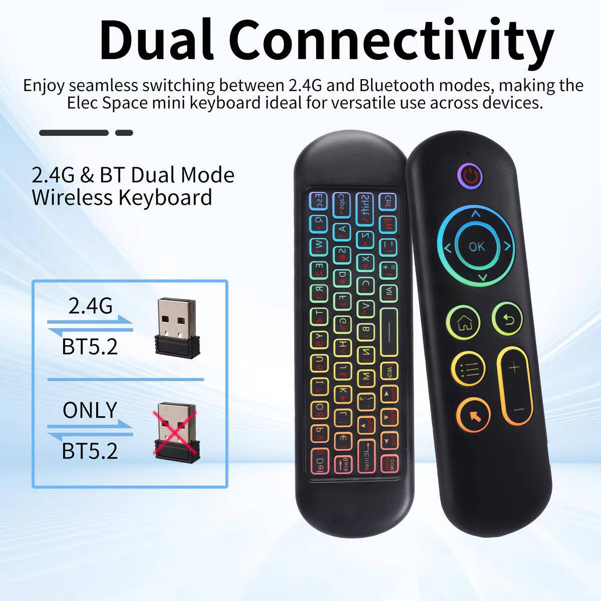 Bluetooth 2.4G Dual Mode Mini  - Smart Home Keyboard ulasan dan harga