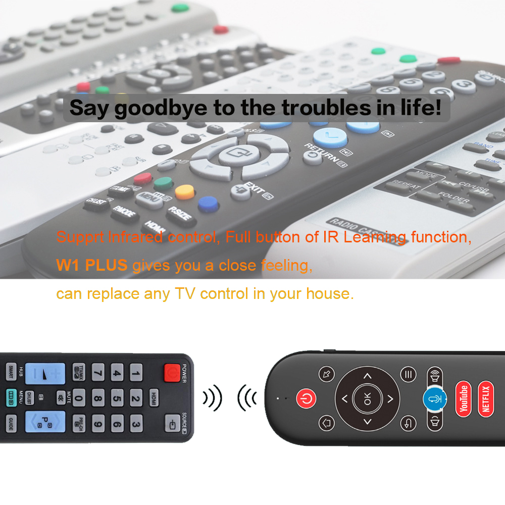 W1 PLUS Air Mouse Remote Contr - Smart Home Keyboard ulasan dan harga