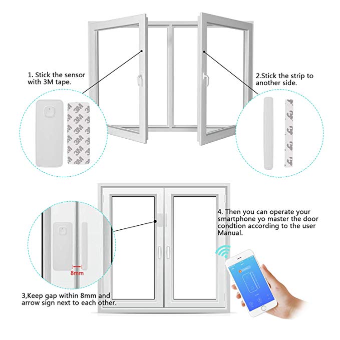 Tuya Smart WiFi Door Sensor Wi - Smart Home Notifications ulasan dan harga