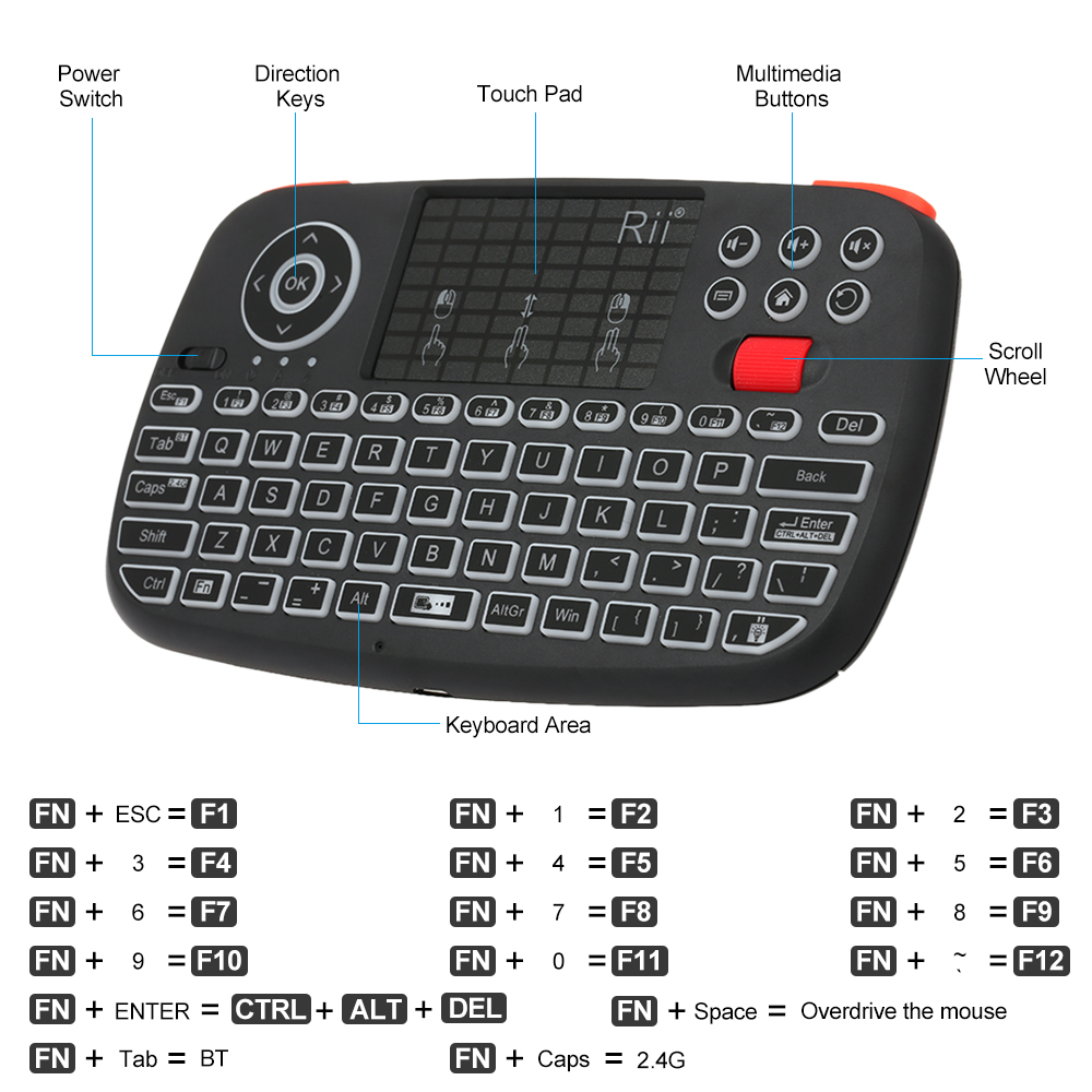 Rii I4 Mini BT Wireless Keyboa - Smart Home Keyboard ulasan dan harga