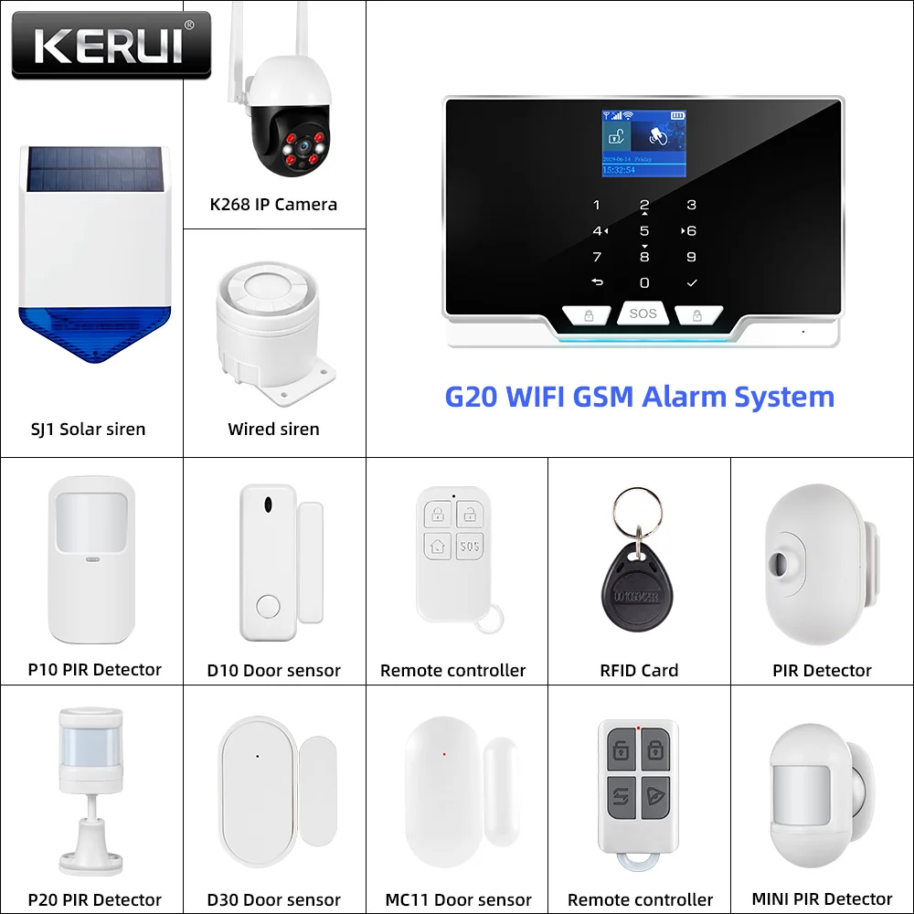 KERUI G20 WIFI GSM Alarm Panel - Smart Home Keyboard ulasan dan harga