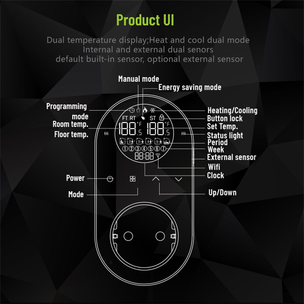 New Dual Sensor Thermostat WIF - Wifi Thermostat ulasan dan harga